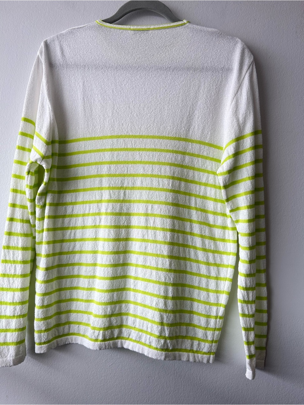 Phil Petter Austria Men’s Premium White & Neon Yellow Striped Long Sleeve Top - Picture 5 of 11